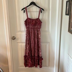 FREE PEOPLE Red Floral Maxi Dress Sz. 2